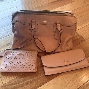 Coach purse with 2 matching wallets. Good used condition